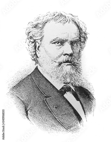 The Alexandre Cabanel's portrait, a French painter in the old book the History of Painting, by R. Muter, 1887, St. Petersburg photo