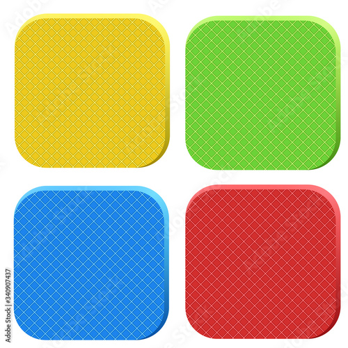 Icons of ripstop material. Technical illustration Demonstration of the structure of the material. Vector Illustration isolated on white background