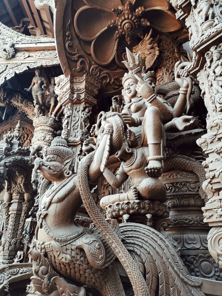 Fototapeta premium Architectural Ancient Wood Of Thailand