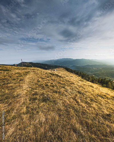 View overlooking the Pyrenees mountains. A photography taken with Gopro Hero 7 Black in the south France.
