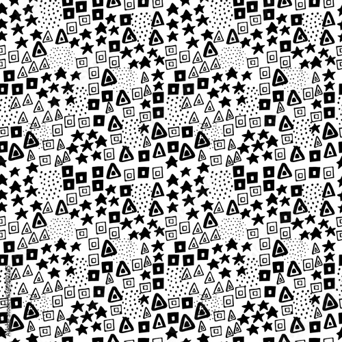 Black and white hand drawn vector seamless pattern suitable for wrapping paper, wallpaper, textile design, web design, stationery and more