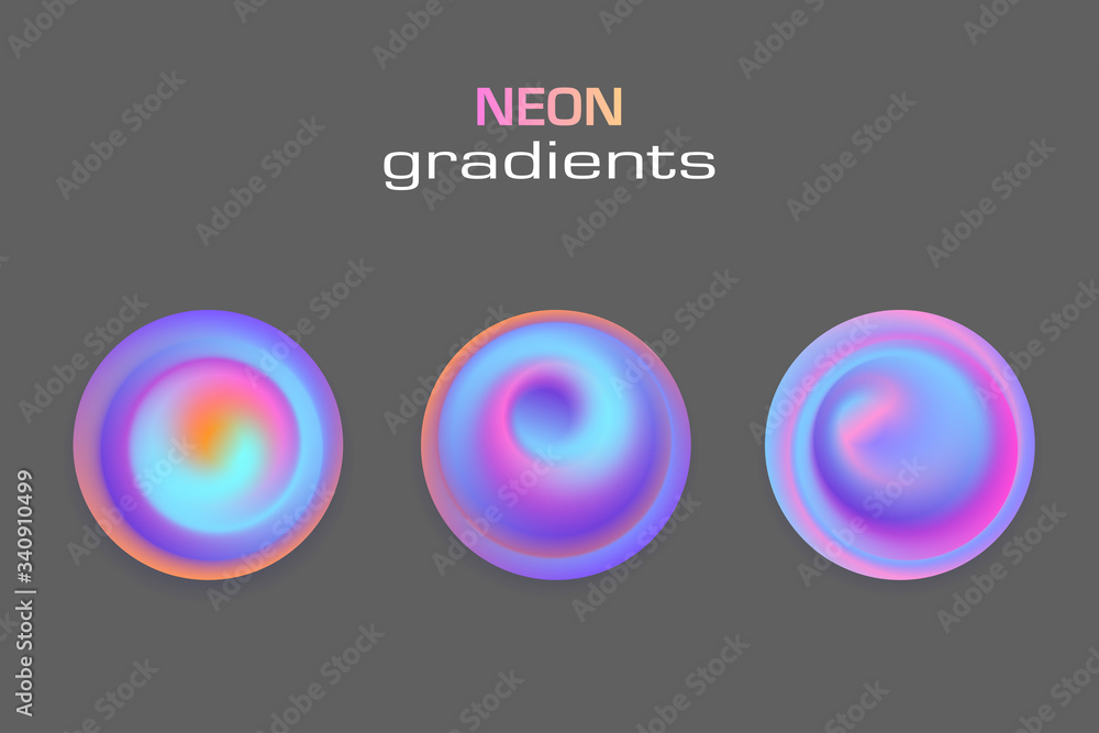 Obraz premium Abstract sphere neon colors gradients isolated