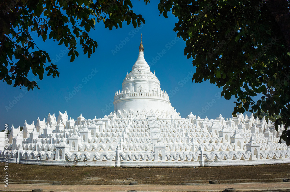 White pagoda of Hsinbyume - Mya Thein Dan pagoda in Mingun, Myanmar
