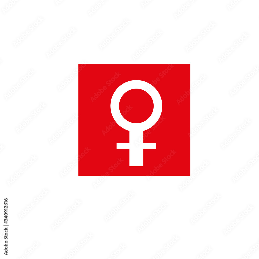 Red female sign icon on white backround eps 10 Red female sign icon on white backround eps 10