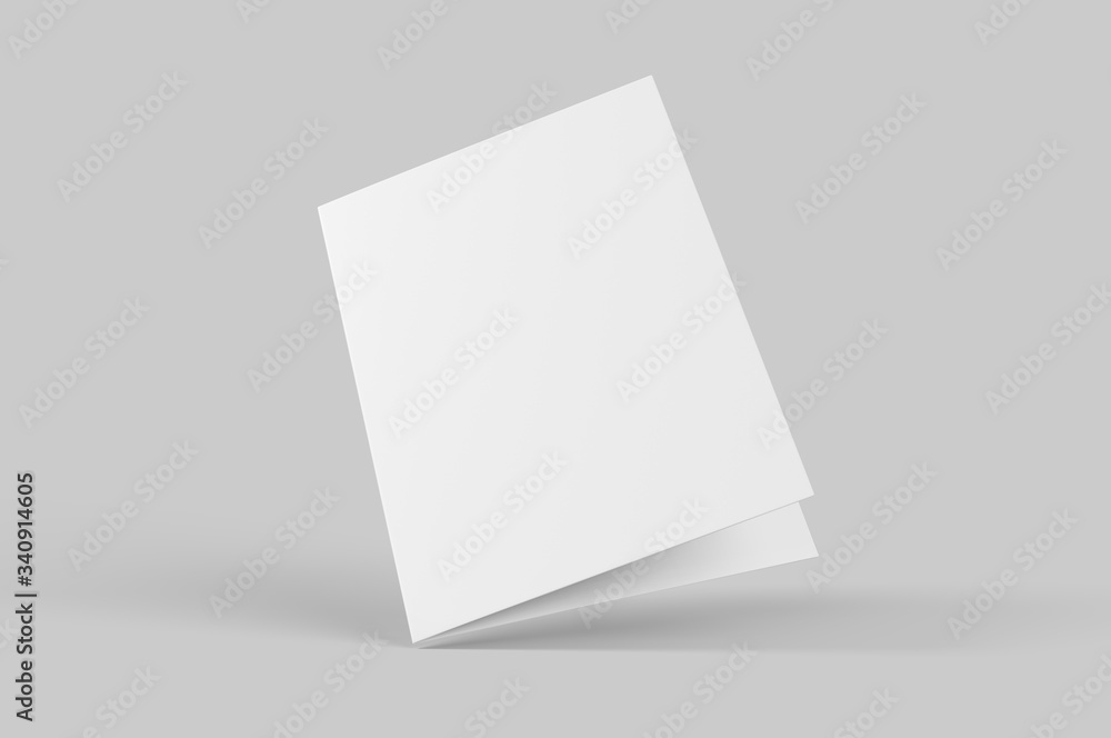 Blank half fold brochure template for mock up and presentation design. 3d render illustration. Blank half fold brochure template for mock up and presentation design. 3d render illustration.