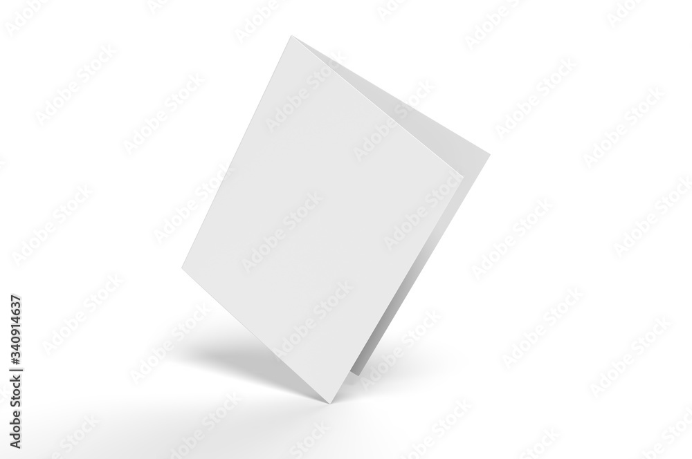 Blank half fold brochure template for mock up and presentation design. 3d render illustration. Blank half fold brochure template for mock up and presentation design. 3d render illustration.