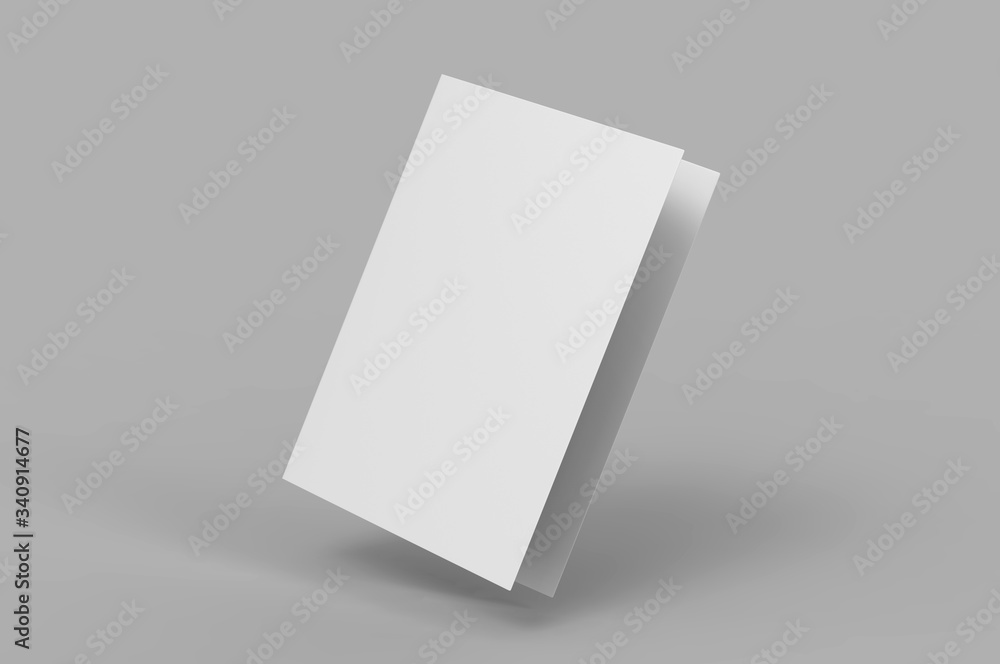Blank half fold brochure template for mock up and presentation design. 3d render illustration. Blank half fold brochure template for mock up and presentation design. 3d render illustration.