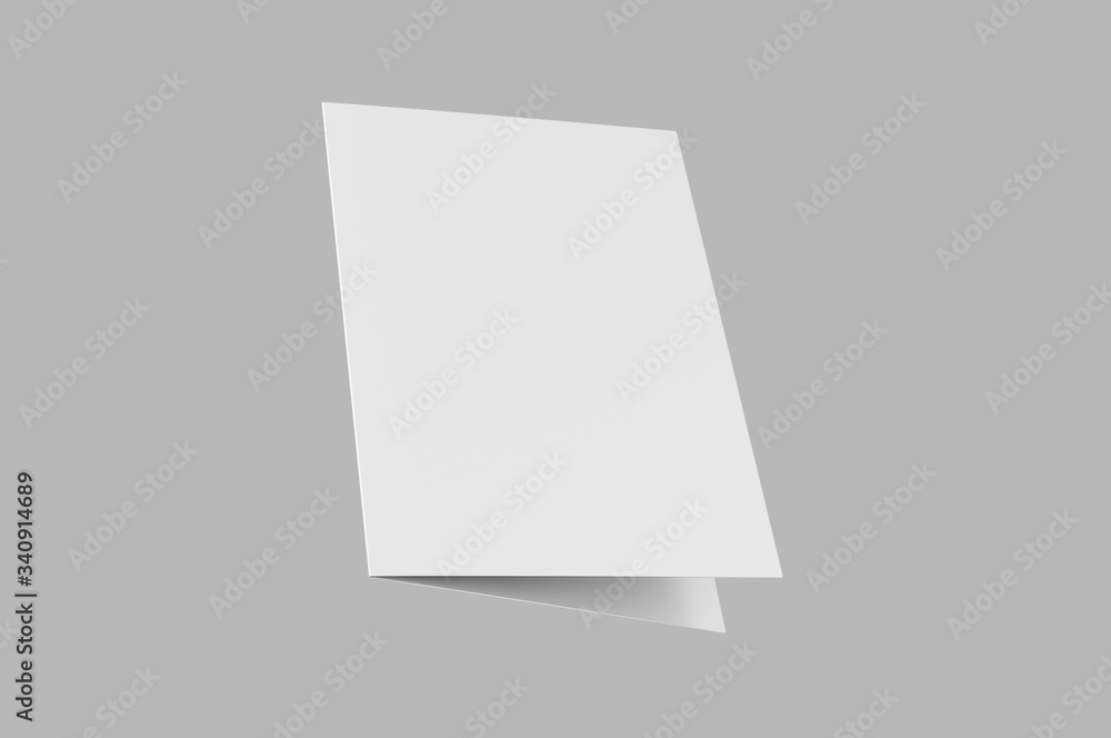 Blank half fold brochure template for mock up and presentation design. 3d render illustration. Blank half fold brochure template for mock up and presentation design. 3d render illustration.