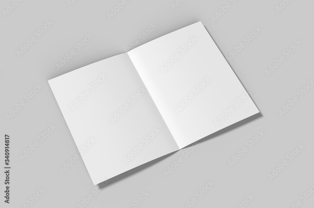 Blank half fold brochure template for mock up and presentation design. 3d render illustration. Blank half fold brochure template for mock up and presentation design. 3d render illustration.
