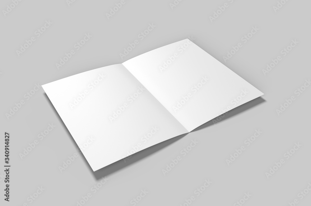 Blank half fold brochure template for mock up and presentation design. 3d render illustration. Blank half fold brochure template for mock up and presentation design. 3d render illustration.