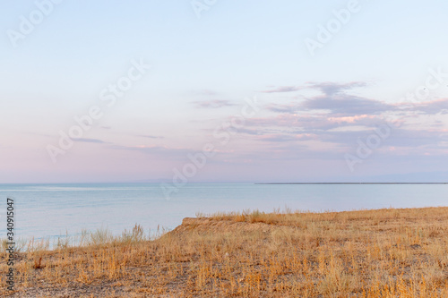 Alakol lake. It is a healing lake in Kazakhstan. Akshi and Kotkuma resorts  Almaty region  Kazakhstan Republic.