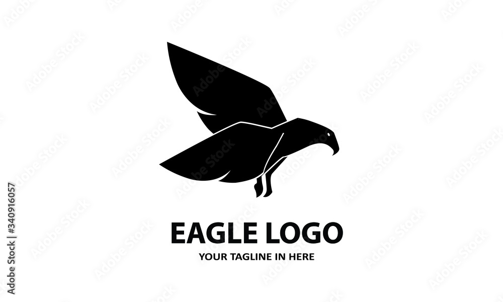 silhouette A simple eagle, suitable for business symbols or logos	