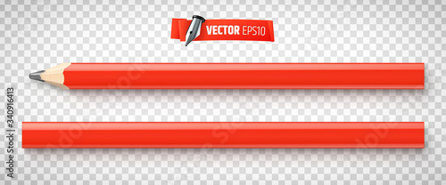 Crayons de charpentier vectoriels sur fond transparent