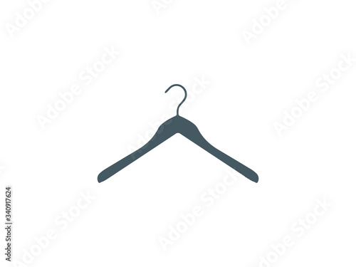 Clothes hanger icon. Vector illustration, flat design.
