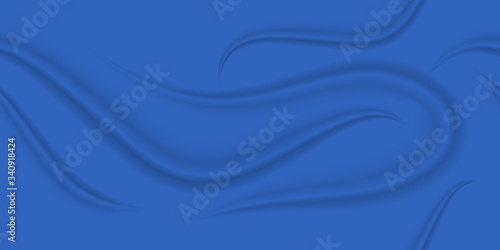 Background. Pleats on the fabric. Blue color. Seamless.