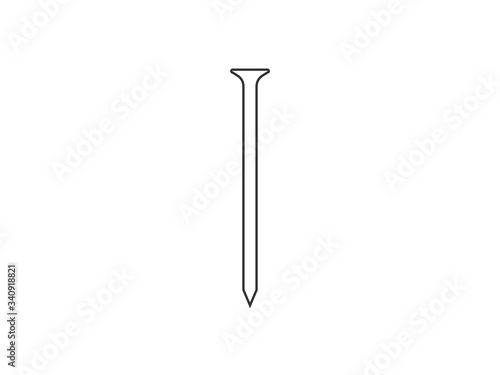 Metal, nail icon. Vector illustration, flat design.