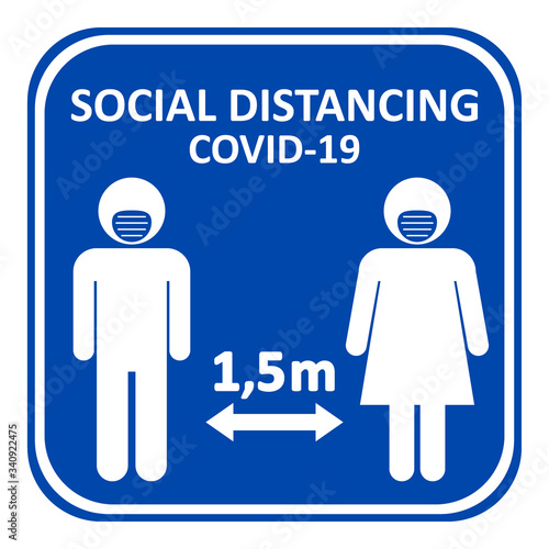 Illustration of social distancing.