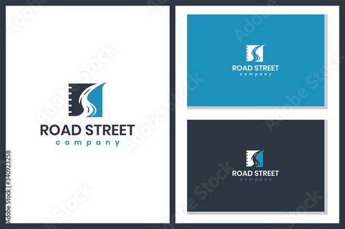 street logo combination with vector abstract books