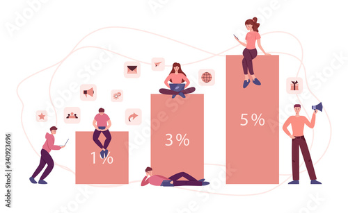 Referral program concept. Idea of referring friends to raise a profit.