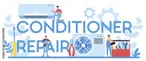Air conditioning repair and instalation service typographic header