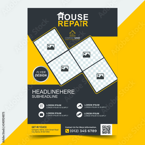 Construction Tools Cover A4 Template Design