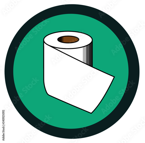 Papel higiénico minimista en fondo verde