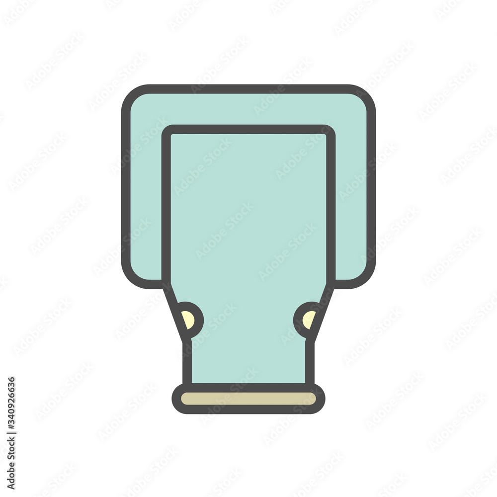 Decorative PVC line pipe cover vector icon. Also called decorative duct ...