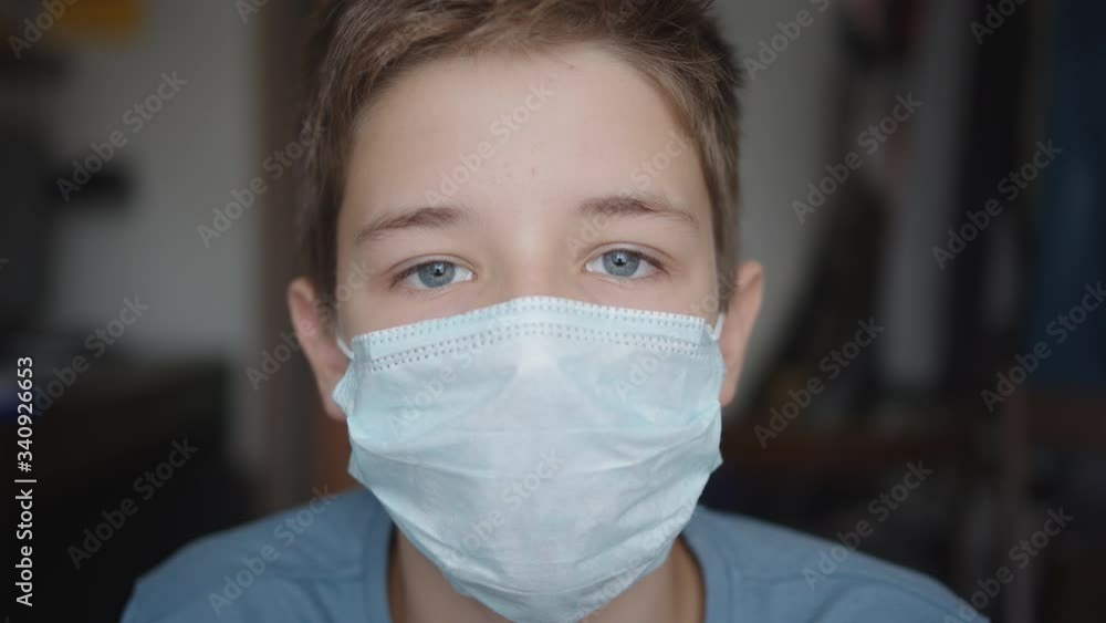 A boy in medical mask A boy in medical mask