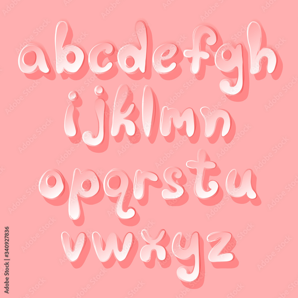 Obraz premium pink balloon alphabet set, sweet vector font