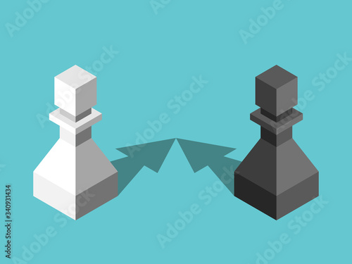 Opposite pawns, closing, approaching