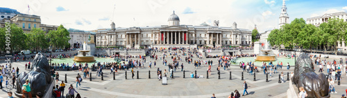 Panorama of Trafalgar Square and national gallery, London