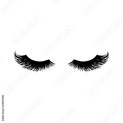 Photo Long black lashes vector illustration