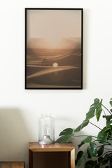 Frame mockup in a bedroom