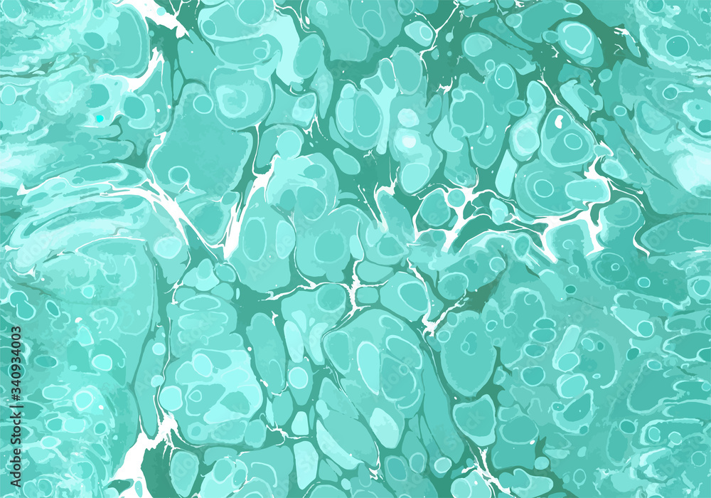 Slika na platnu Seamless mint green marbling pattern vector