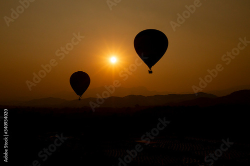 hot air balloon in twilight