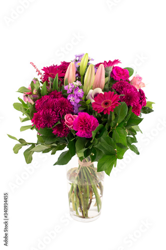 Flower bouquet in a vase isolated
