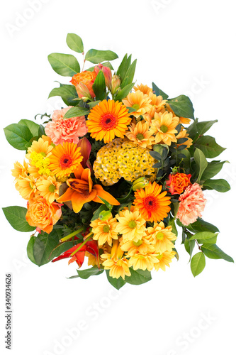 Flower bouquet in a vase isolated