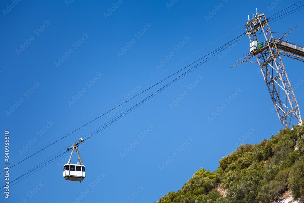 Cable car cabin on gibraltar