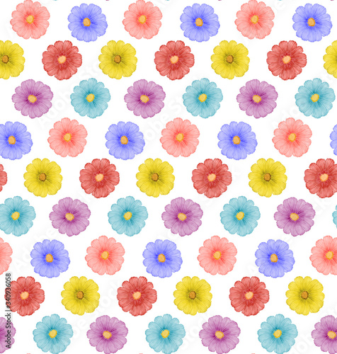 Seamless pattern with colorful flowers vector