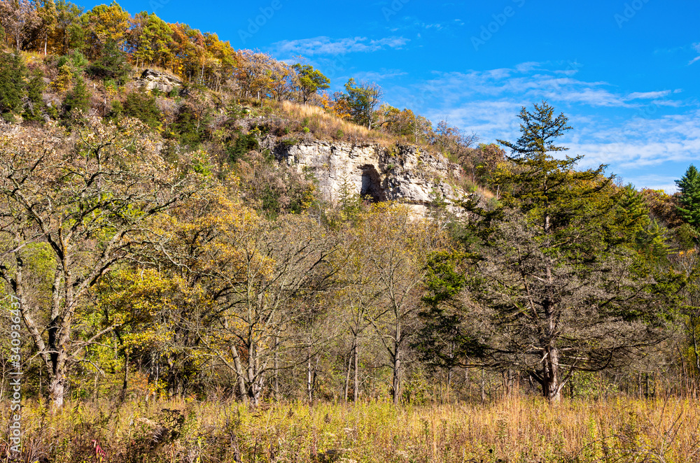 Bluffs prairie and forest at whitewater state park
