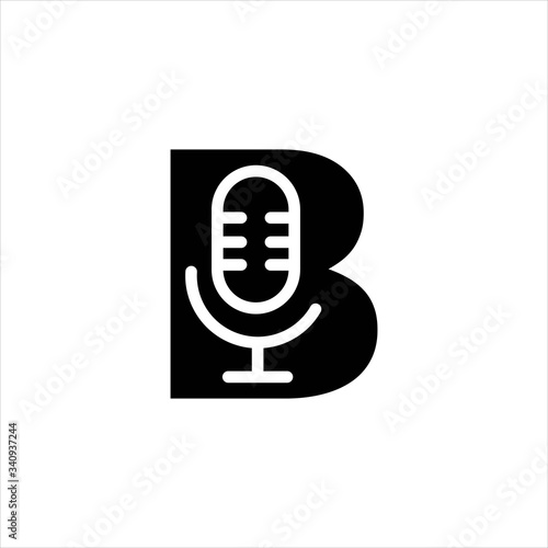 voice vector logo initial B graphic icon