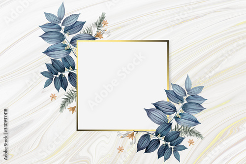 Luxurious floral wedding frame design
