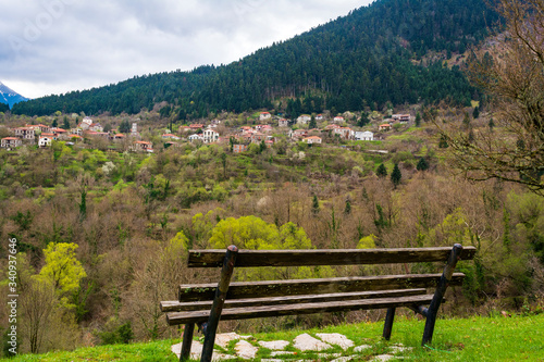 View of a traditional village in Evrytania, Greece