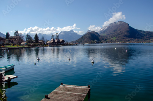 Annecy lake and mountains