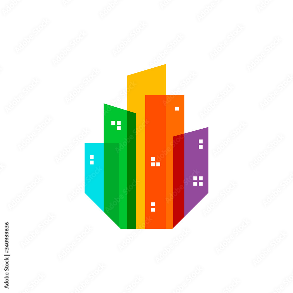Naklejka premium Colorful building logo