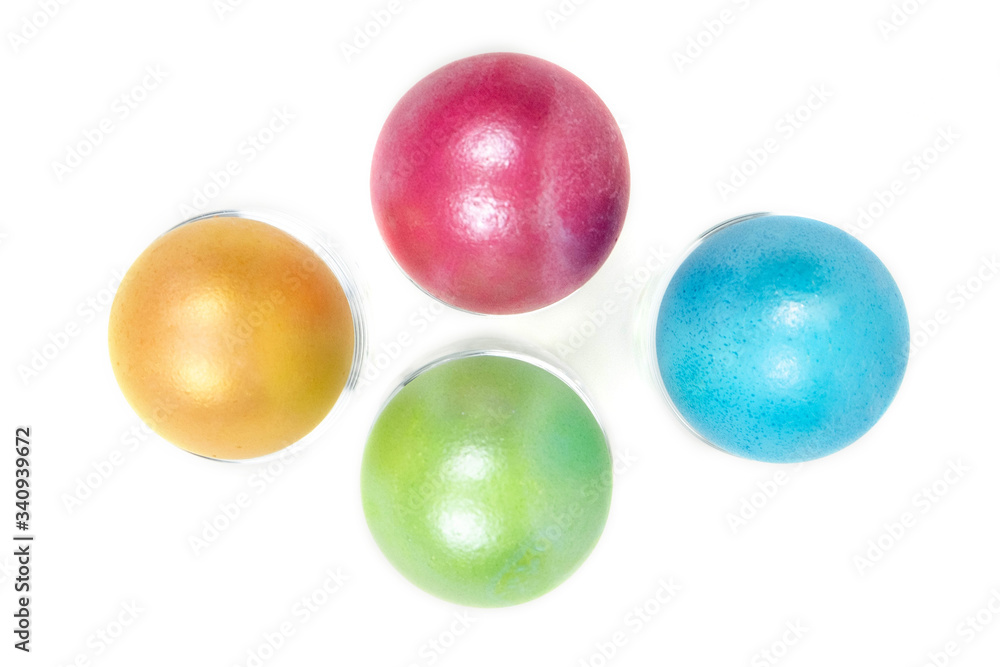 colorful eggs on white colorful eggs on white