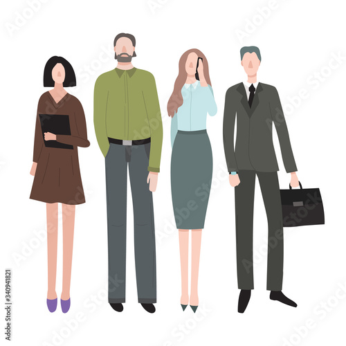 Cartoon Color Characters People Office Workers Concept. Vector