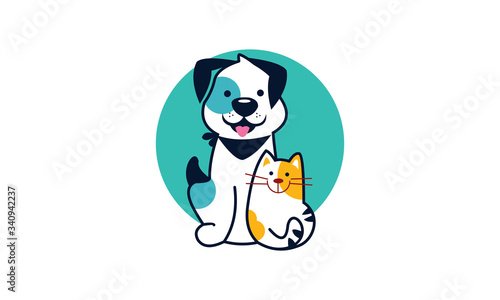 vector illustration of a dog and cat