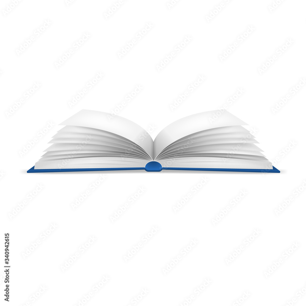 Realistic Detailed 3d White Blank Open Book Template Mockup. Vector Realistic Detailed 3d White Blank Open Book Template Mockup. Vector