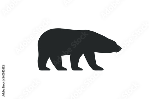 Polar bear graphic icon. Arctic bear sign isolated on white background. White bear symbol. Vector illustration